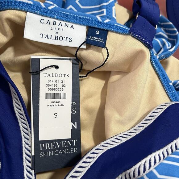 Talbots x Cabana Life Embroidered One Piece Swimsuit Small Tropical Beach UPF 50 - Picture 5 of 9